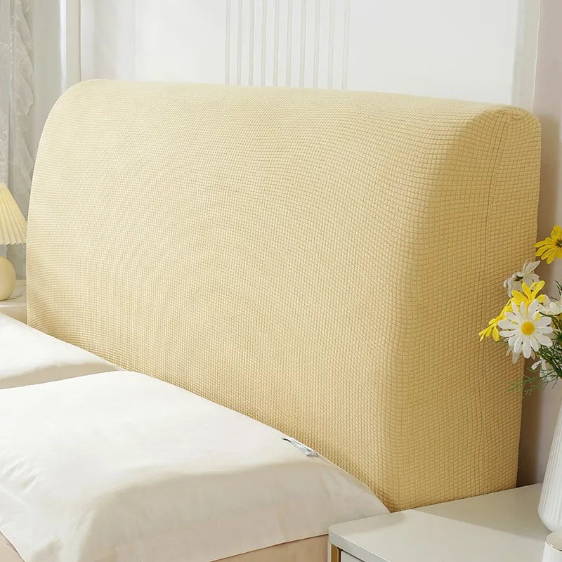 housse tête lit polyester elastane texture carreaux gris moderne fixation