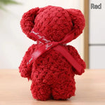 serviette ours peluche fourrure douce marron rouge blanc rose bleu clair beige jaune clair