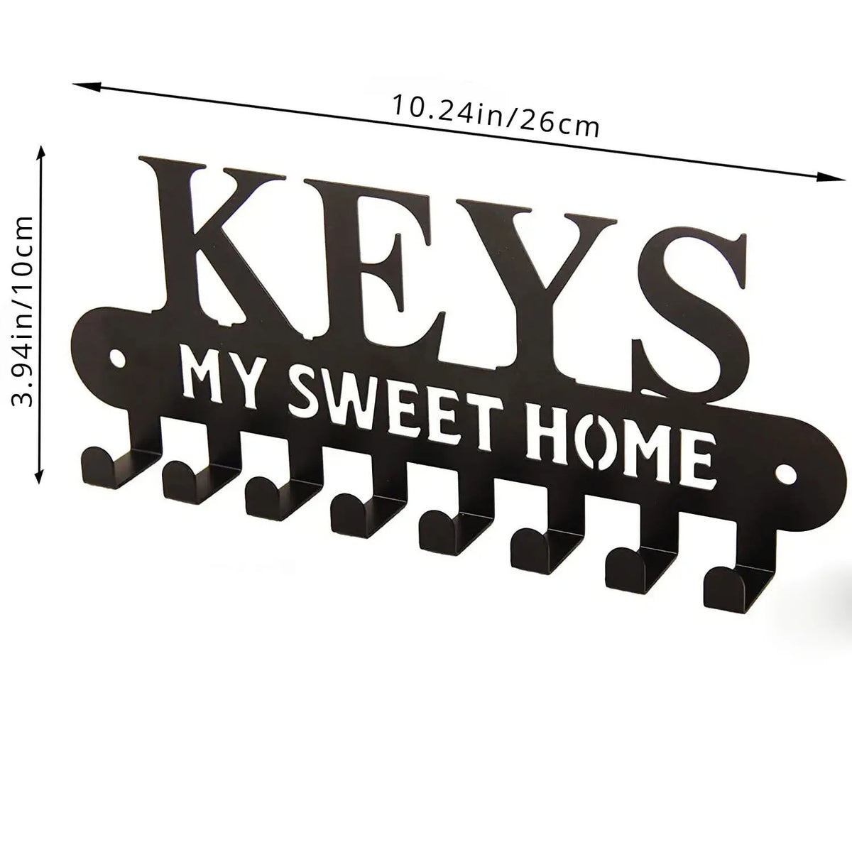 porte cle mural noir fer lettres sweet crochet organisation entree maison moderne