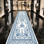 tapis floral blanc bleu classique vintage salon chambre couloir décoratifextérieur bohème