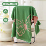 serviette bain coton jaune vert papillons fleurs moderne absorbante douce grandes dimensions