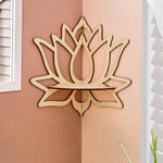 étagère murale bois moderne lotus 29.3cm 17.2cm rangement adhésif bougie parfum