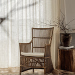 rideau beige clair texture lin naturel semi transparent moderne rustique fenêtre