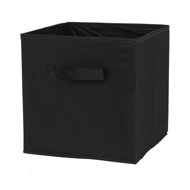 boîtes rangement réutilisables tissu non tissé beige gris noir bleu rose jaune vert poignées