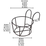 support fleurs suspendu noir blanc grille circulaire minimaliste crochets fixations pots fleurs métalextérieurintérieur