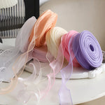 rubans organza transparents classiques adhésifs décoration mariage emballage cadeau noir rouge bleu vert