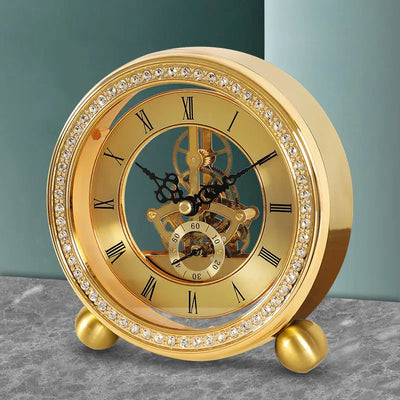 Horloge de table design minimaliste en métal vert