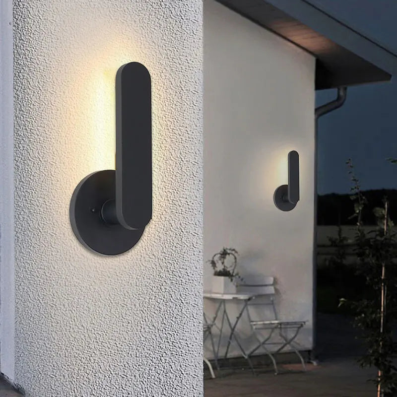lampe murale moderne noir mat ip65 led minimaliste aluminium hydrofuge