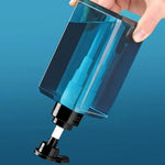 distributeur savon liquide bleu vert transparent contemporain 250ml 450ml 650ml pompe bouchon rechargeableextérieurvoyage
