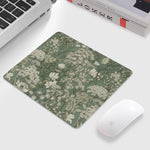 tapis souris fleurs vertes classique adhésif anti dérapant caoutchouc blanc gaming