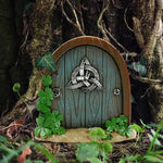 porte miniature rouge bleu vert bois pierre artisanale rustique adhésif poignée étoile trèfle cloche
