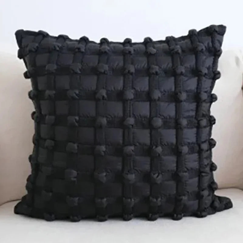 housse coussin moderne nordique motif géométrique noir blanc polyester coton lavable 30x50cm 45x45cm 50x50cm