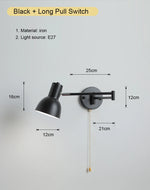 lampe murale articulée chrome plissée éclairage quotidien moderne interrupteur cordonversible