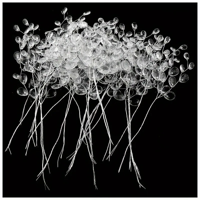 décoration intérieure moderne bouquet artificiel transparent ovale brillant 15cm mariage anniversaire minimaliste