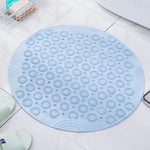 tapis bain circulaire texturé gris bleu vert moderne bordure relief 30cm 30cm