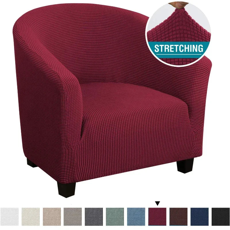fauteuil moderne housse polyester jacquard gris élégants boutons protection salon automne hiver