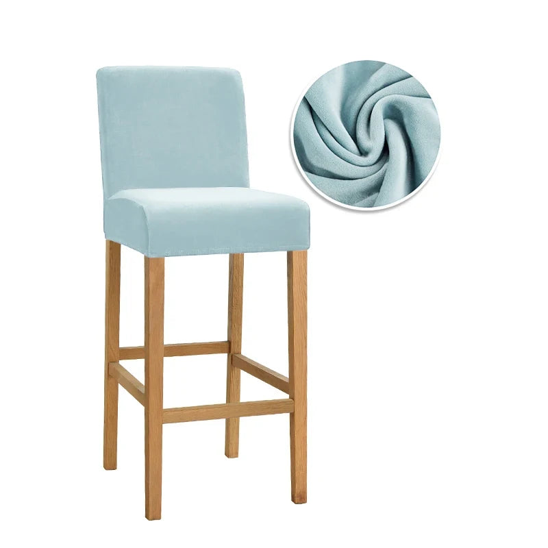 couvre tabouret moderne tabourets bar lavables tissu plush uni couleur bleu jaune vert orange