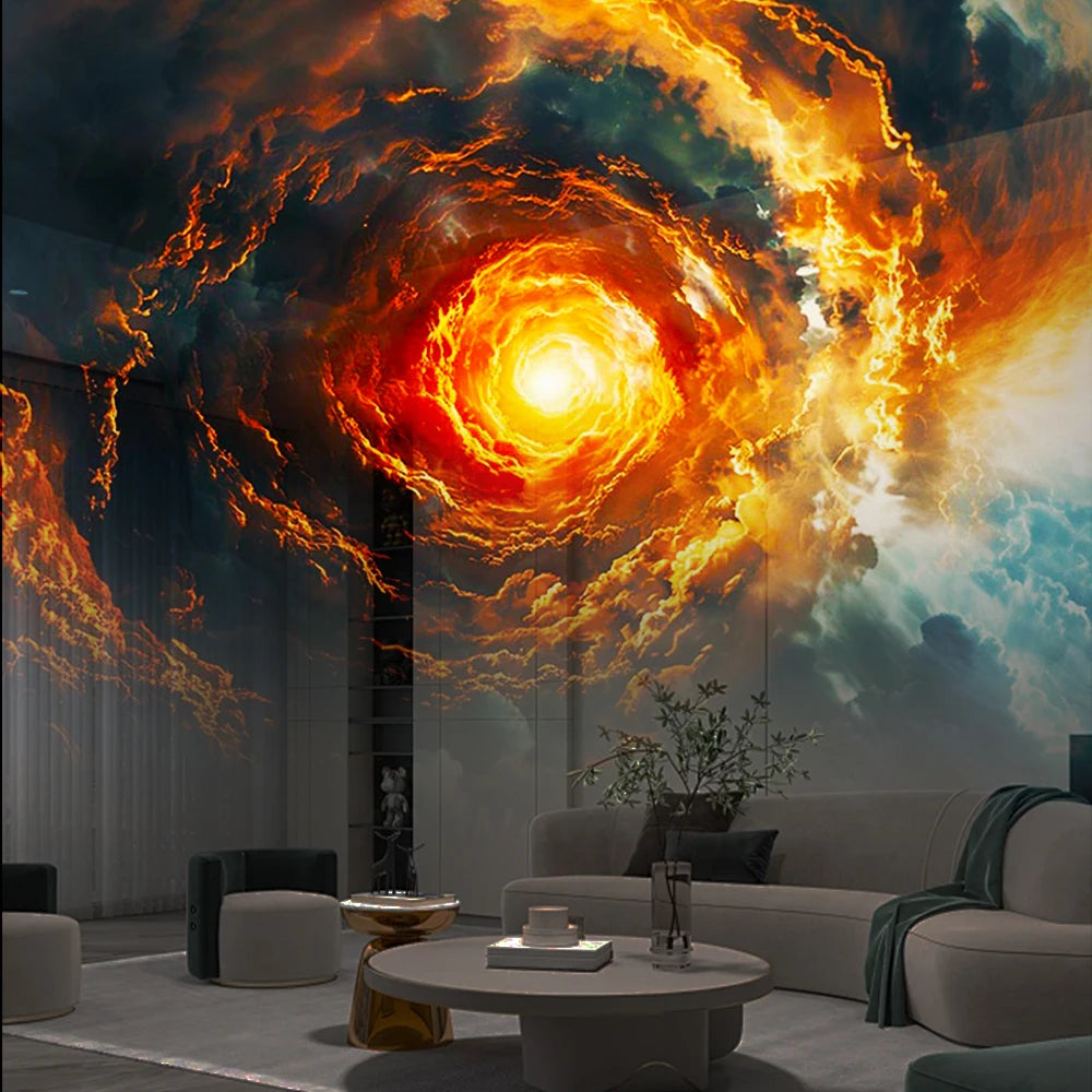 projecteur mural blanc noir univers planètes galaxies coeurs poissons coraux patterns 4k hd