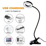 lampe led flexible pince usb noir moderne interrupteur tactile rechargeable 360degrotation chargeusb