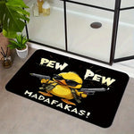 tapis sol dessin animé oiseau pistolets ours tenues chambre noir rose bleumarine