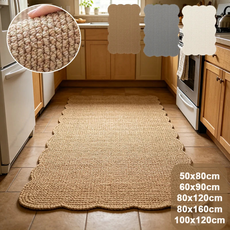 tapis beige moderne antidérapant jute tissé durable intérieur salon chambre
