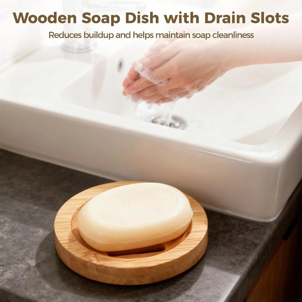 support savon bois naturel clair grains apparents drainage antiderapants minimaliste rustique