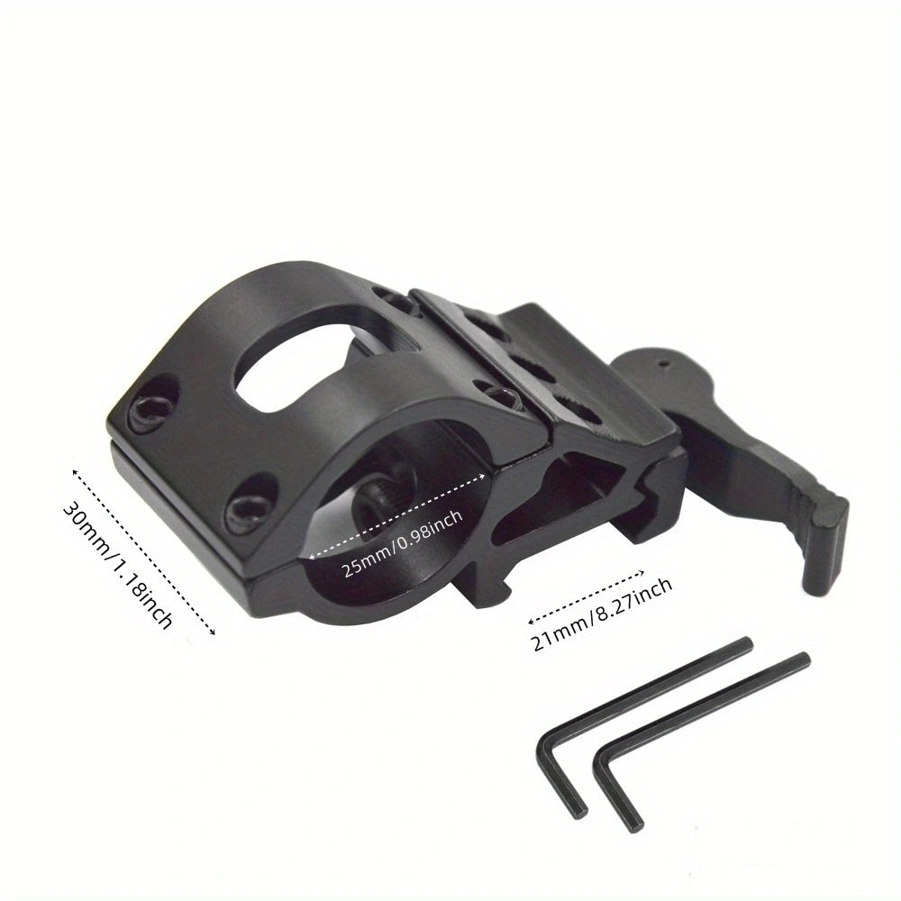 support rail monture lampe torche vissage clé allen noir surface mate