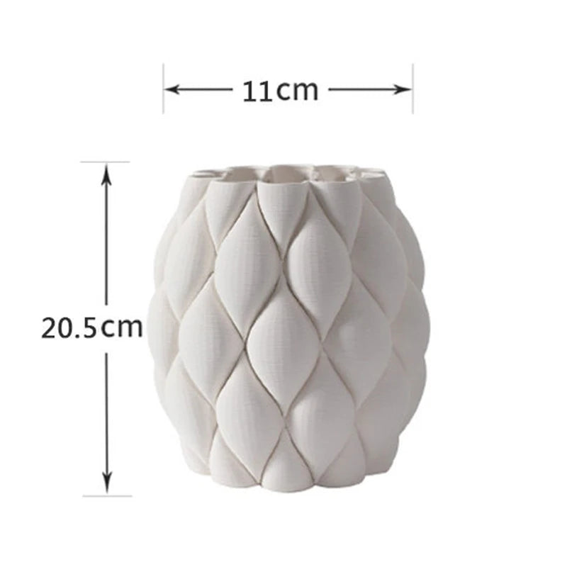 vases céramique modernes blanc texturés motifs géométriques décoration intérieure table living room