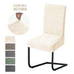 housse chaise moderne gris clair motif géométrique spandex polyester extensible ajustable