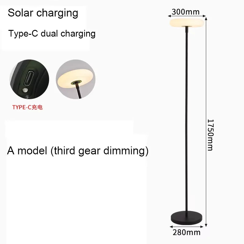 lampe sol moderne noire ip55 led autonome flux lumineux moins soixante