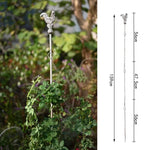 support plante argenté tuteur sol coq rustique décoration verticale anneaux circulaires ornement jardin champêtre