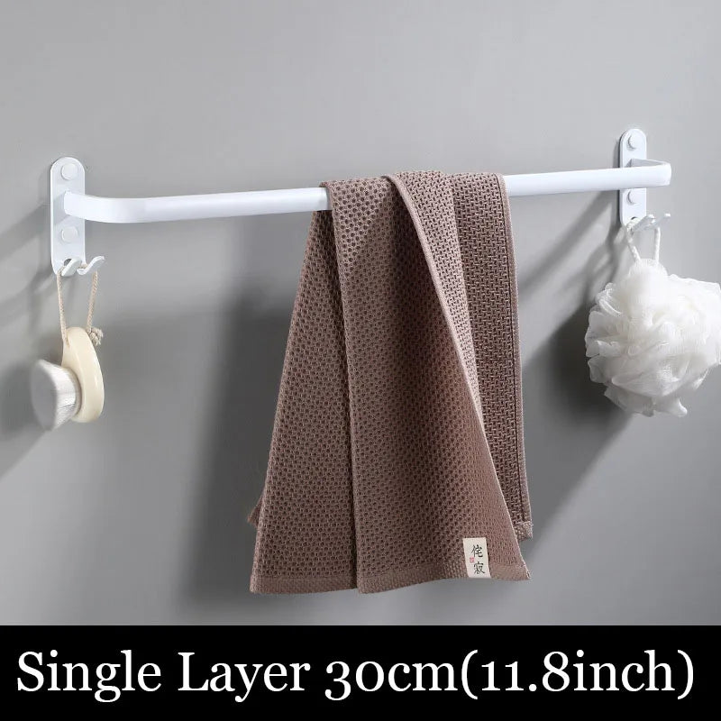 porte serviettes mural blanc moderne aluminium laqué clips trois étages salle bain
