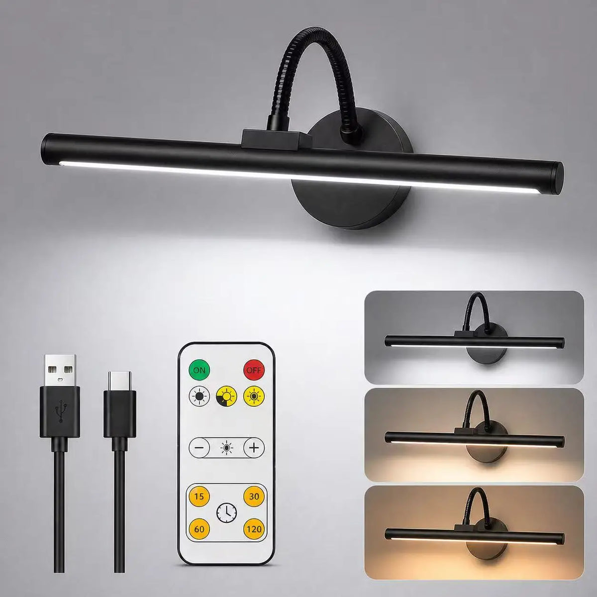 lampe murale flexible noire moderne fixée mur éclairage quotidien aluminium haute qualité flux lumineux
