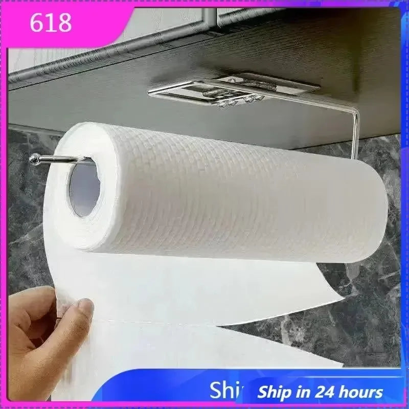 porte rouleau papier essuie tout porte serviettes argenté blanc moderne salle bain crochet métal