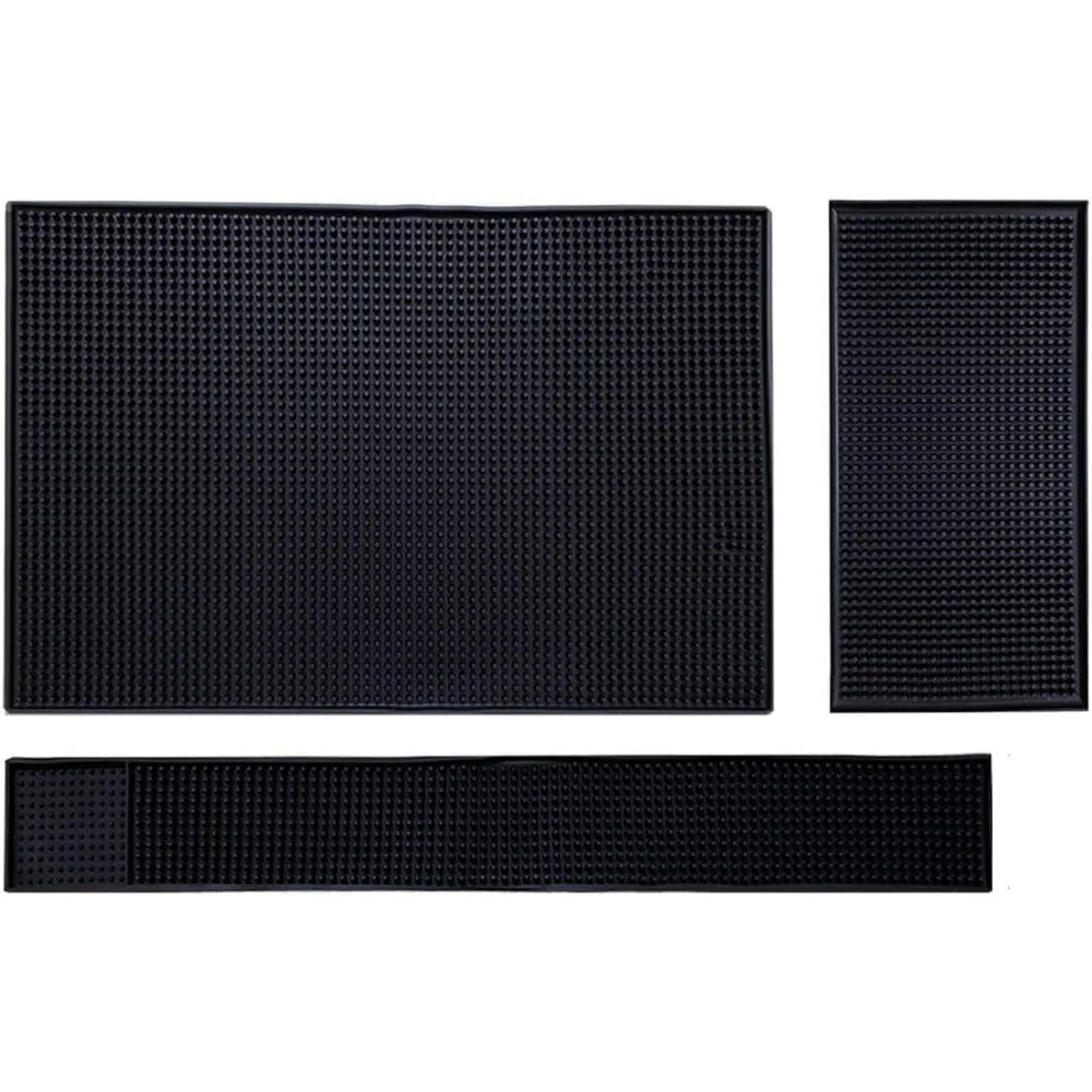 tapis bar caoutchouc silicone noir perforations antidérapant moderne cuisine accessoire résistant chaleur