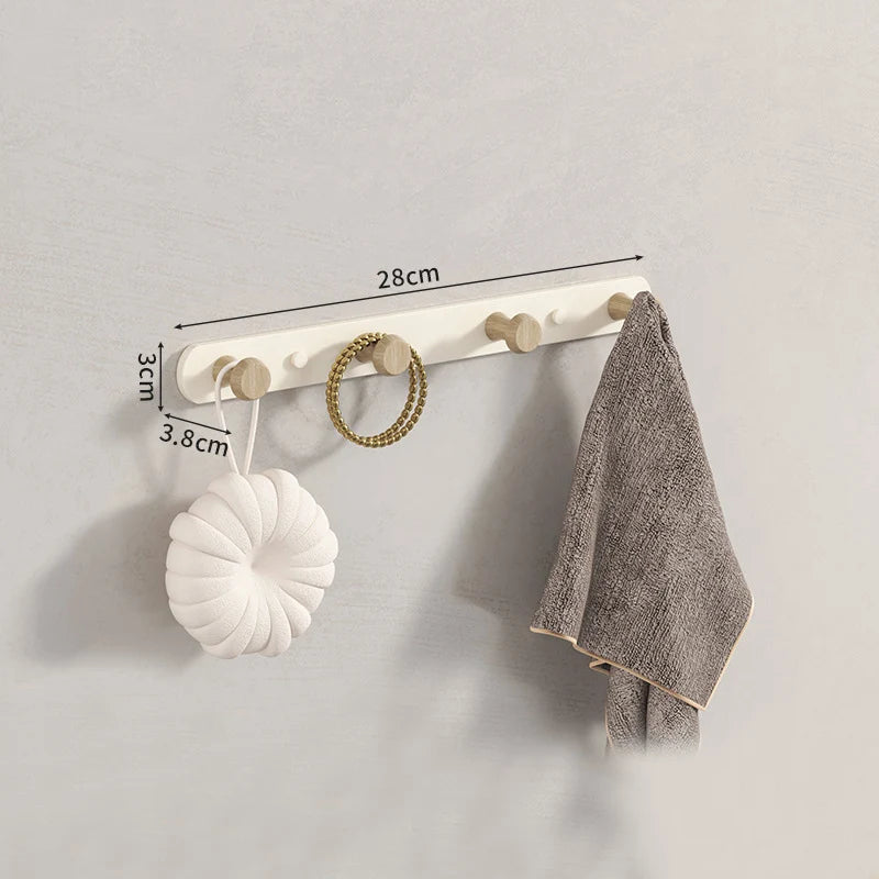 porte sacs mural moderne fixations vis texture bois naturel blanc minimaliste