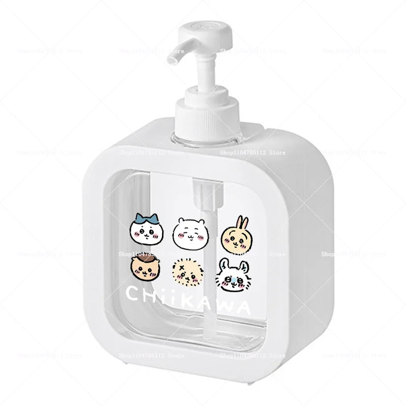 distributeur savon liquide rose dessins animés personnages mignons transparent moderne poignée pompe rechargeable