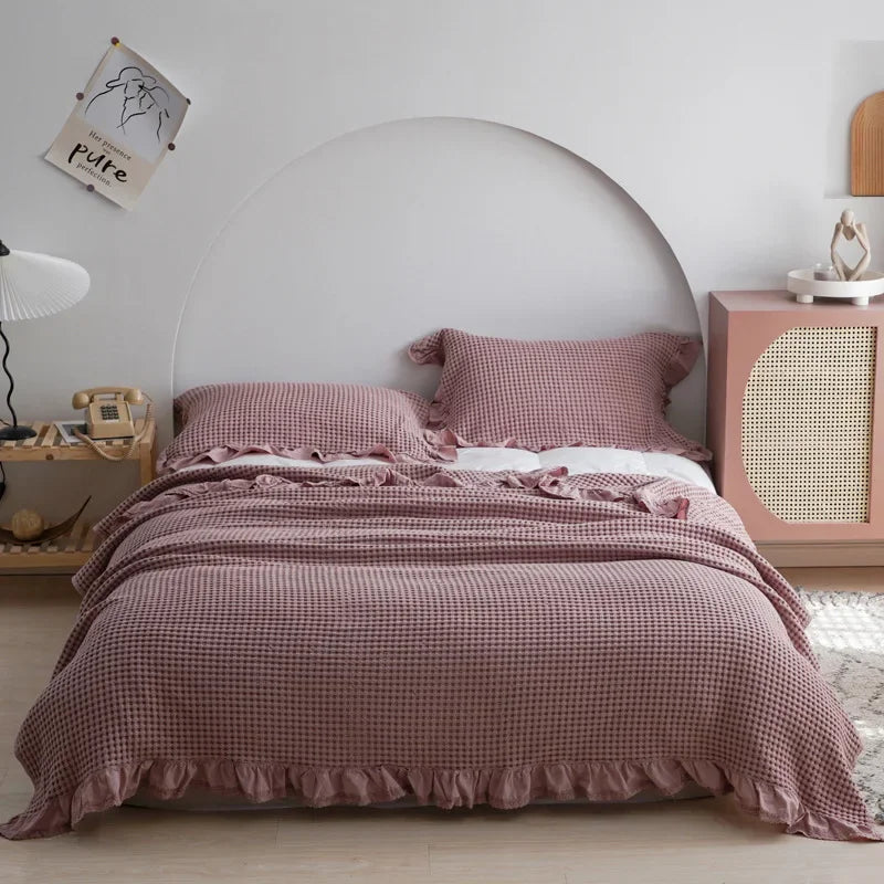 couverture coton rose motif points douce enfant maison printemps automneversible portablewasherhandonly