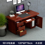 bois massif moderne marron foncé table travail informatique épuré intérieur maison