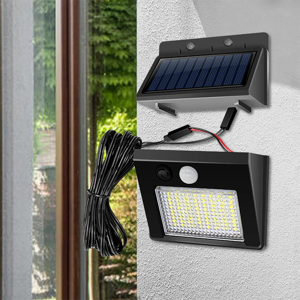lumière solaire extérieure led moderne noire ip65 autoinstallation 32led 48led jardin