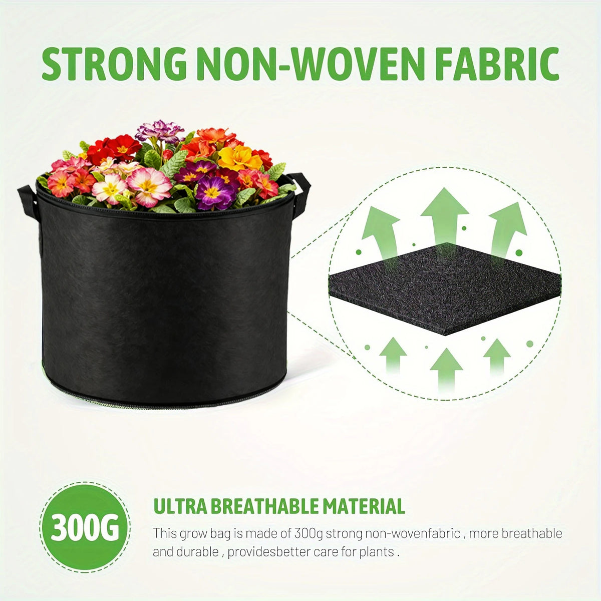 sacs culture tissu noir 10 gallon poignées renforcées aération jardinerie durable