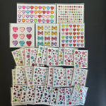 sticker decoratif multicolore coeur etoile brillant adhesif fleur ruban decor scene festive individuel pack