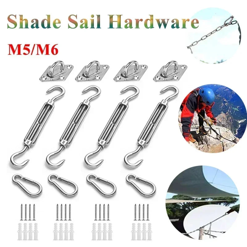 Accessoires de fixation triangulaires et rectangulaires pour voile pare-soleil