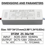 transformateur alimentation led 250ma 300ma 12v 24v 36v isolation stable électronique blanc connecteurs