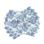 serviettes table toile jouy bleu clair classiques résistantes 12x18 pouces vintage