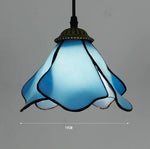 lampe suspendue tiffany multicolore stained glass floral salon chambrehôtel