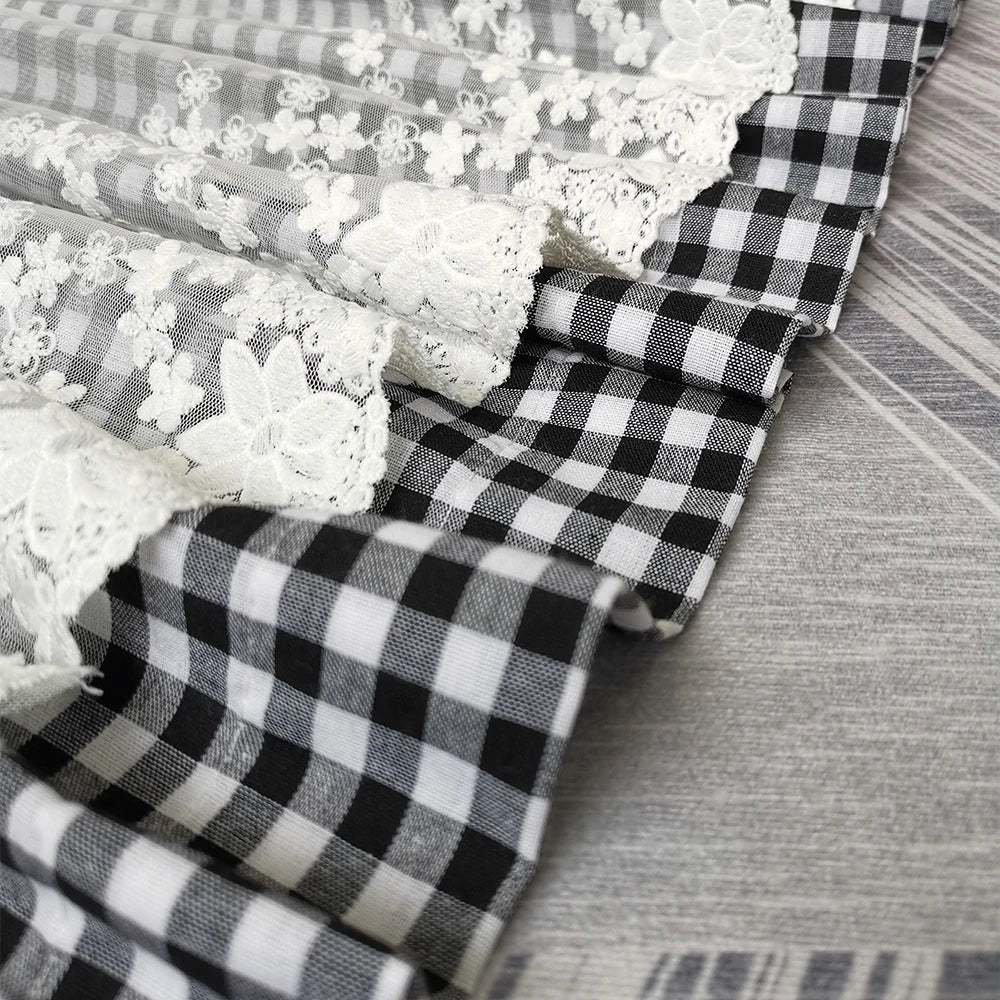 rideau valance gingham dentelle bleu blanc rose blanc noir blanc gris blanc rustique vintage