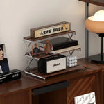 étagère pliable bois marron métal argenté moderne fonctionnelle clips niveaux rangement 30kg charge