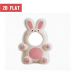 coussin personnalisable forme lapin blanc rose oreilles roses pattes roses sourire mignon moderne amovible