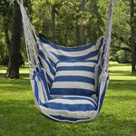 hamac suspendu moderne bleu blanc rouge khaki vert rayures horizontales confortable oreillerextérieur